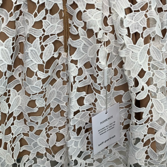 NWT Self-Portrait White Azaelea Guipure Lace Dress - Picture 10 of 16